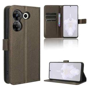 For Tecno Camon 20 Pro 5G Diamond Texture Leather Phone Case(Brown)