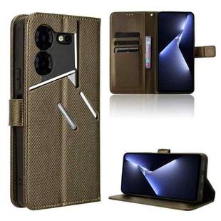 For Tecno Pova 5 Pro Diamond Texture Leather Phone Case(Brown)