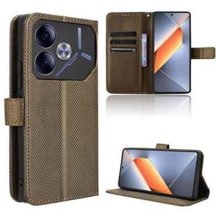 For Tecno Pova 6 4G Diamond Texture Leather Phone Case(Brown)