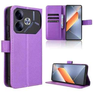 For Tecno Pova 6 4G Diamond Texture Leather Phone Case(Purple)