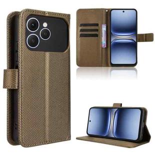 For Tecno Spark 40 4G Diamond Texture Leather Phone Case(Brown)