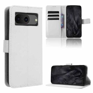 For Google Pixel 8 Diamond Texture Leather Phone Case(White)