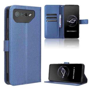For ASUS ROG Phone 7 Diamond Texture Leather Phone Case(Blue)