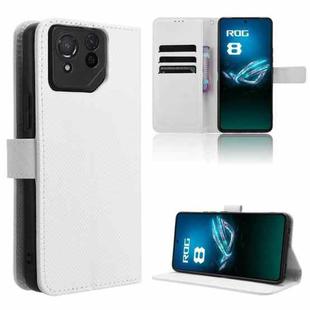 For ASUS ROG Phone 8 Pro Diamond Texture Leather Phone Case(White)