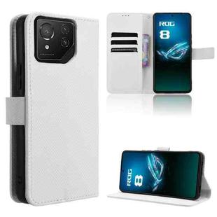 For ASUS ROG Phone 8 Diamond Texture Leather Phone Case(White)