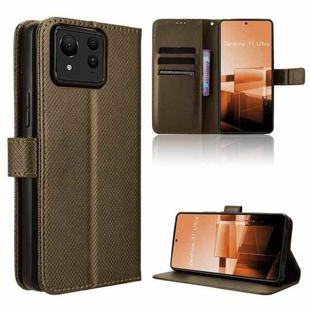 For Asus Zenfone 11 Ultra Diamond Texture Leather Phone Case(Brown)