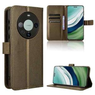 For Huawei Mate 60 Pro 5G Diamond Texture Leather Phone Case(Brown)
