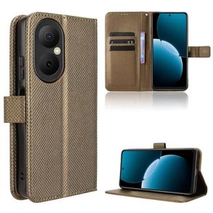 For Huawei Enjoy 80 4G Diamond Texture Leather Phone Case(Brown)