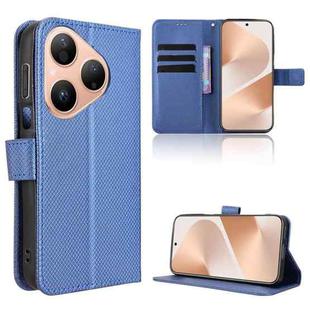 For Huawei Pura 80 5G Diamond Texture Leather Phone Case(Blue)