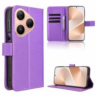 For Huawei Pura 80 5G Diamond Texture Leather Phone Case(Purple)