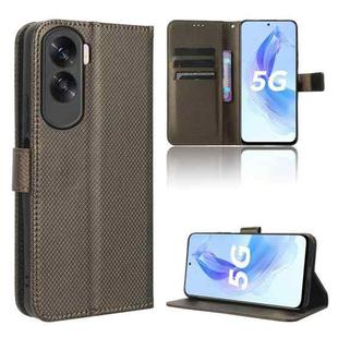 For Honor X50i Diamond Texture Leather Phone Case(Brown)