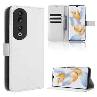 For Honor 90 Pro 5G Diamond Texture Leather Phone Case(White)
