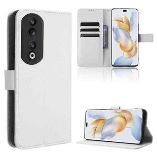 For Honor 90 5G Diamond Texture Leather Phone Case(White)