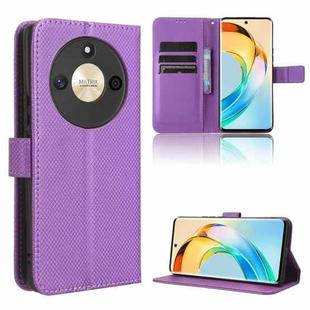 For Honor X50 Diamond Texture Leather Phone Case(Purple)