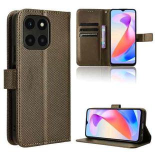 For Honor X6a 4G Diamond Texture Leather Phone Case(Brown)