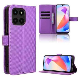 For Honor X6a 4G Diamond Texture Leather Phone Case(Purple)