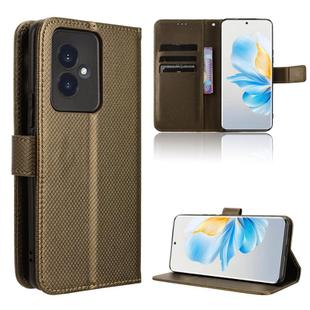 For Honor 100 5G Diamond Texture Leather Phone Case(Brown)