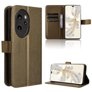 For Honor 100 Pro 5G Diamond Texture Leather Phone Case(Brown)