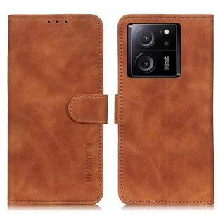 For Xiaomi 13T 5G / Redmi K60 Ultra 5G KHAZNEH Retro Texture Flip Leather Phone Case(Brown)