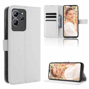 For Oukitel C32 Diamond Texture Leather Phone Case(White)