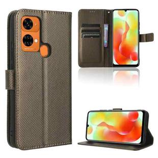 For Oukitel C33 Diamond Texture Leather Phone Case(Brown)