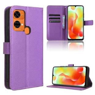 For Oukitel C33 Diamond Texture Leather Phone Case(Purple)
