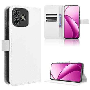 For Oukitel C53 Diamond Texture Leather Phone Case(White)