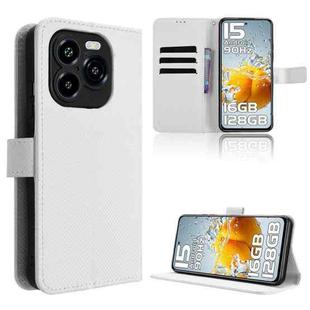 For Oukitel C65 / C65 Pro Diamond Texture Leather Phone Case(White)