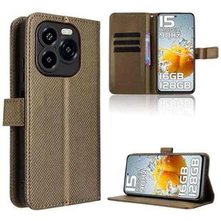 For Oukitel C65 / C65 Pro Diamond Texture Leather Phone Case(Brown)
