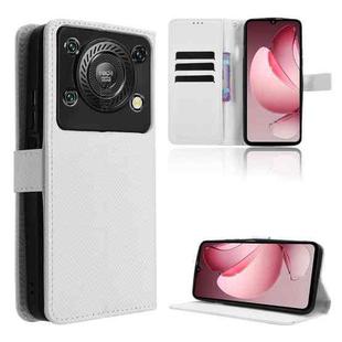 For Oukitel C60 / C60 Pro Diamond Texture Leather Phone Case(White)