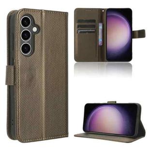 For Samsung Galaxy S23 FE 5G Diamond Texture Leather Phone Case(Brown)