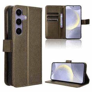 For Samsung Galaxy S24+ 5G Diamond Texture Leather Phone Case(Brown)