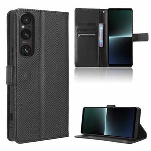 For Sony Xperia 1 V Diamond Texture Leather Phone Case(Black)