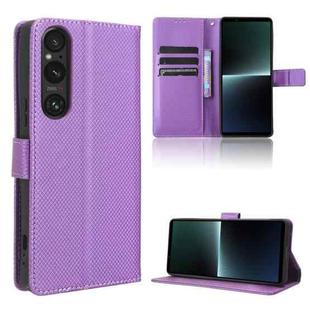 For Sony Xperia 1 V Diamond Texture Leather Phone Case(Purple)