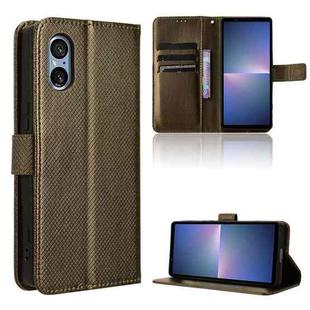For Sony Xperia 5 V 2023 Diamond Texture Leather Phone Case(Brown)