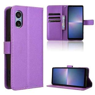For Sony Xperia 5 V 2023 Diamond Texture Leather Phone Case(Purple)