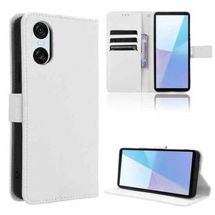 For Sony Xperia 10 VI 2024 Diamond Texture Leather Phone Case(White)