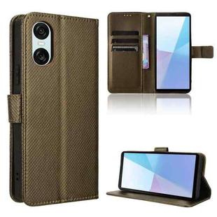 For Sony Xperia 10 VI 2024 Diamond Texture Leather Phone Case(Brown)