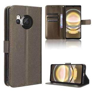 For Sharp Aquos R8 Diamond Texture Leather Phone Case(Brown)