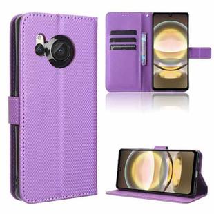 For Sharp Aquos R8 Diamond Texture Leather Phone Case(Purple)