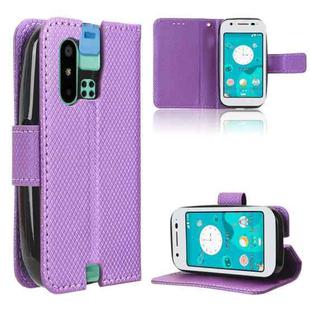 For Sharp Mamorino6 Diamond Texture Leather Phone Case(Purple)