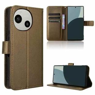 For Sharp Aquos R9 Diamond Texture Leather Phone Case(Brown)
