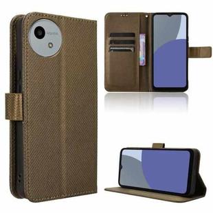 For Sharp Aquos wish4 Diamond Texture Leather Phone Case(Brown)