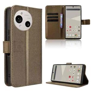 For Sharp Aquos R10 Diamond Texture Leather Phone Case(Brown)