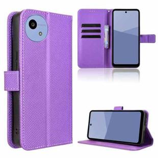 For Sharp Aquos wish5 Diamond Texture Leather Phone Case(Purple)