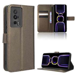 For Xiaomi Poco F5 Pro / Redmi K60 5G Diamond Texture Leather Phone Case(Brown)