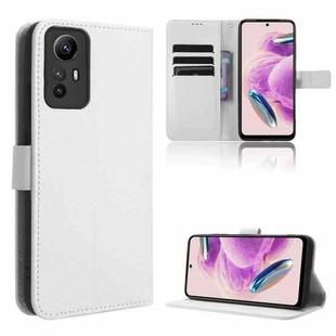 For Xiaomi Redmi Note 12S 4G Diamond Texture Leather Phone Case(White)