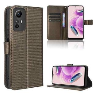 For Xiaomi Redmi Note 12S 4G Diamond Texture Leather Phone Case(Brown)