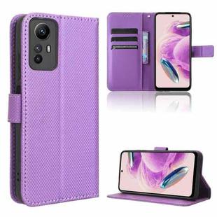 For Xiaomi Redmi Note 12S 4G Diamond Texture Leather Phone Case(Purple)