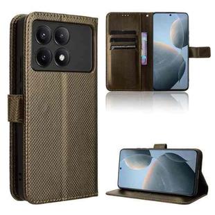 For Xiaomi Redmi K70E / Poco X6 Pro Diamond Texture Leather Phone Case(Brown)